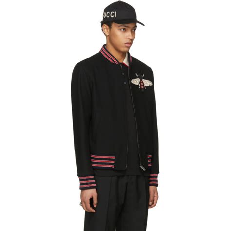 gucci bee bomber|Gucci: Black Bee Bomber Jacket .